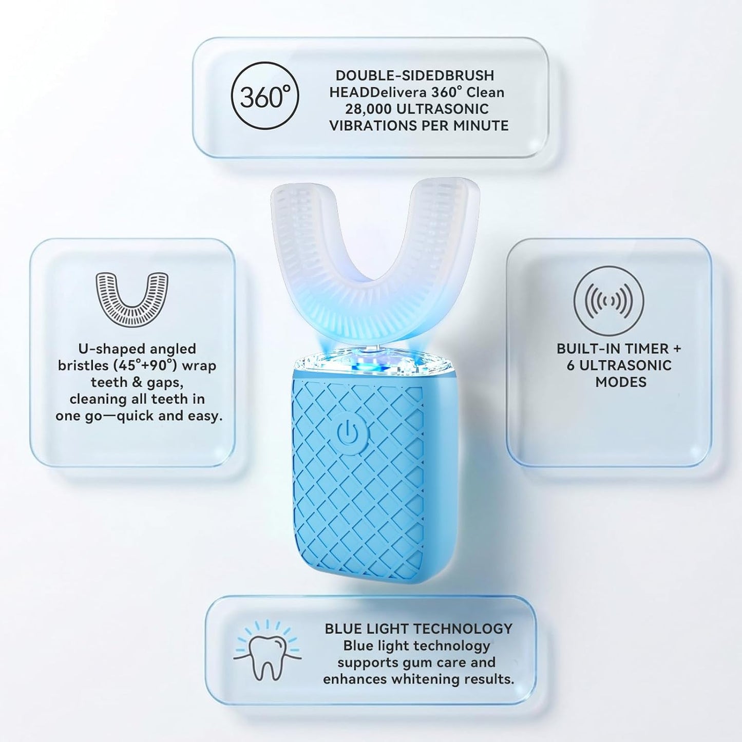 Smart Electric Toothbrush USB Rechargeable U-shaped Tooth