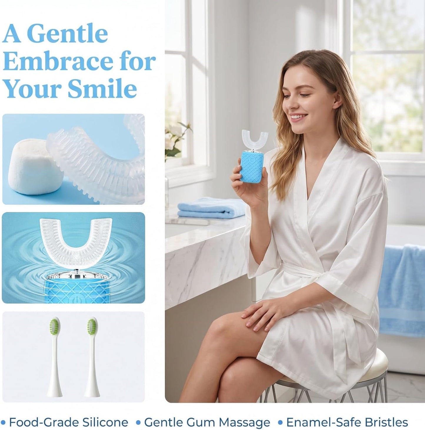 Smart Electric Toothbrush USB Rechargeable U-shaped Tooth