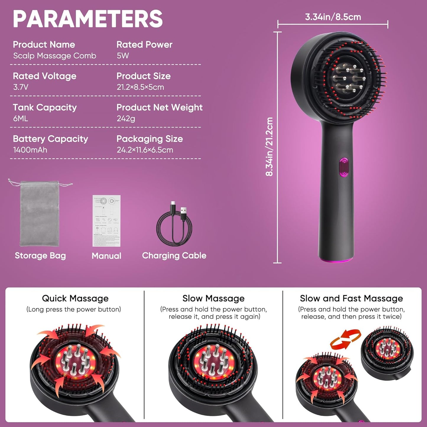 Scalp Massage Brush with Oil Applicator